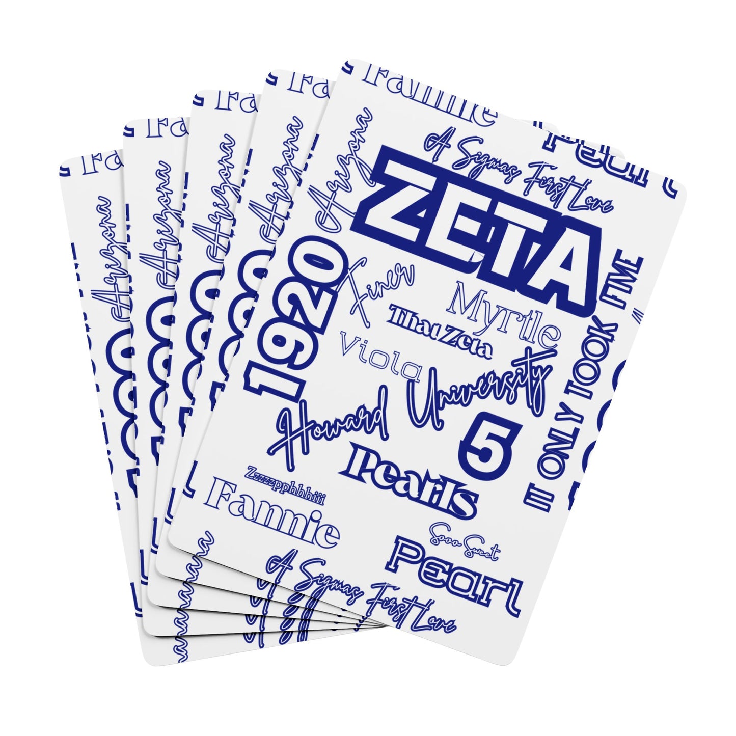 Playing Cards - Custom Zeta Deck with White and  Royal Blue Design
