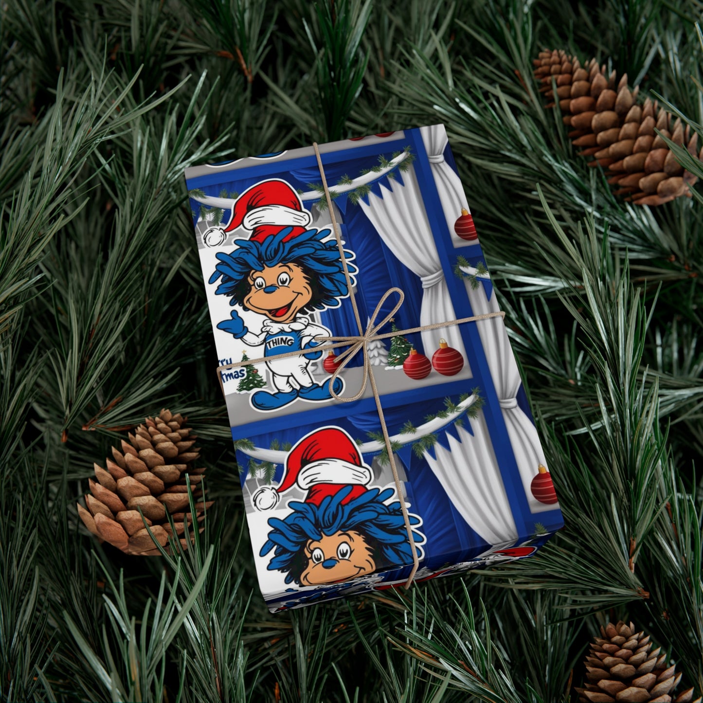 Wrapping Paper, Christmas Gift Wrap Papers with Sailor Santa Design, Nautical Holiday Decor, Festive Table Setting, DIY Gift