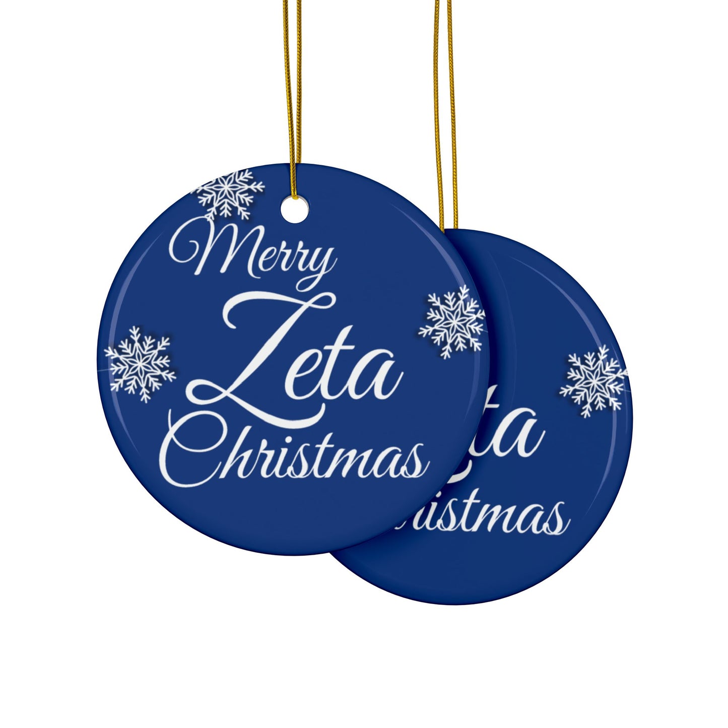 Ceramic Ornaments, Merry Zeta Christmas 2-Side Print, Greek Sorority Life D9, Holiday Decor, Christmas Tree Ornament, Greek
