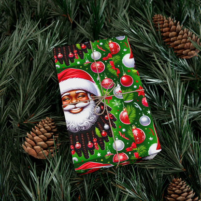 Christmas Cheer African American Wrapping Papers, Holiday Ornaments, Rosy Cheeks, Nose, Xmas Spirit Decor, Party