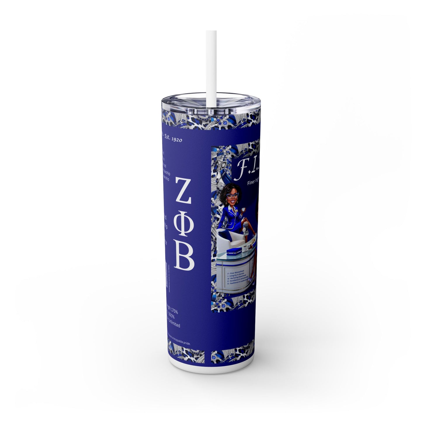 Zeta Phi Beta Skinny Tumbler