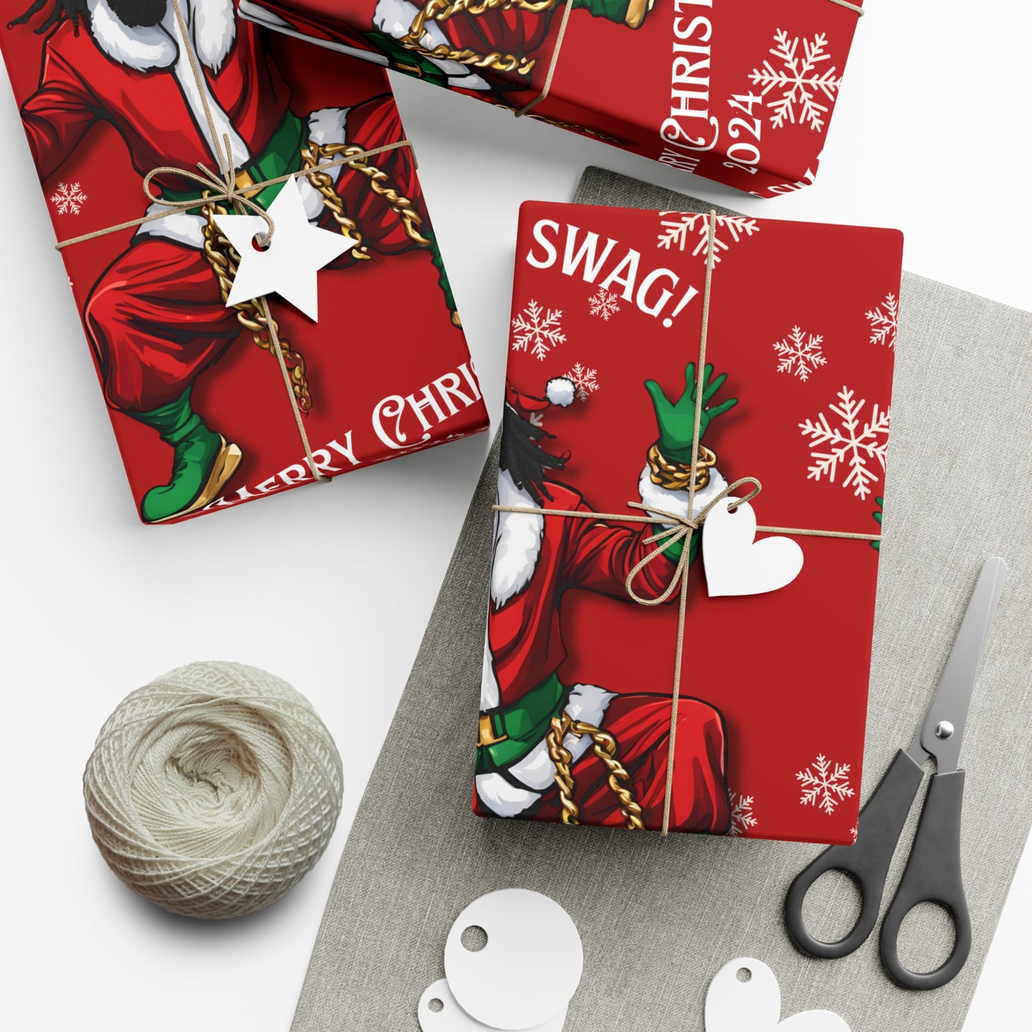 Gift Wrap-African American Inspired Santa Swag