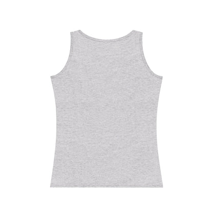 Authentic Women's Tank Top, Graffiti Style Design, Soft and Trendy, Black Gray White, Jeans Shorts Layered Jacket, Casual