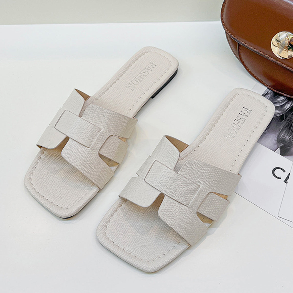 Open Toe PU Leather Sandals-VMA Specialties Boutique
