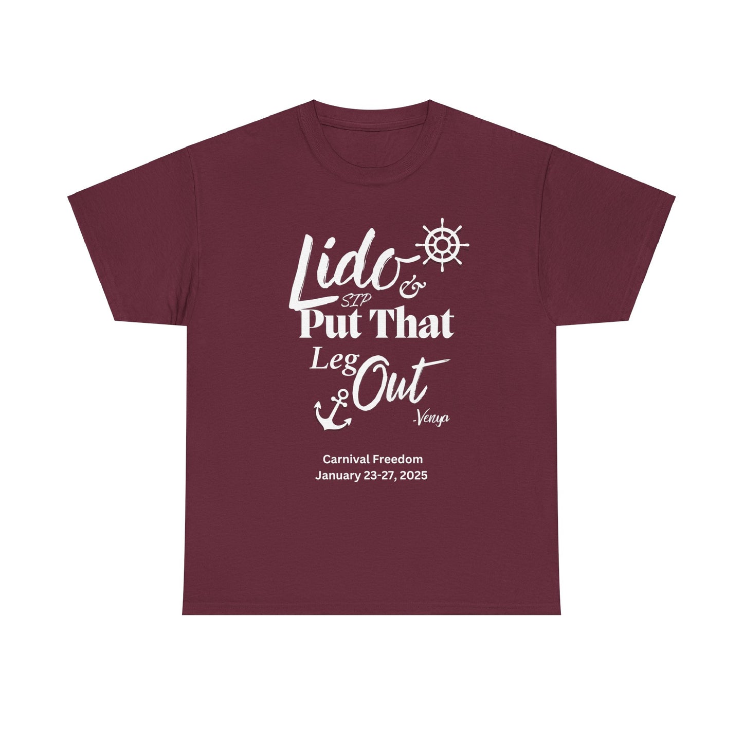 Lido Deck Unisex Tee - Cruise Ship Beach Poolside Vacation Shirt - Put That Leg Out