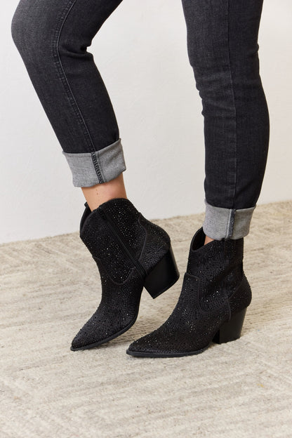 East Lion Corp Rhinestone Ankle Cowboy Boots-VMA Specialties Boutique