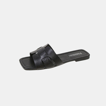 Open Toe PU Leather Sandals-VMA Specialties Boutique