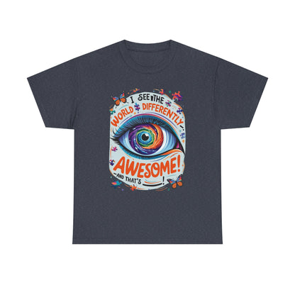 Autistic Mind Unisex Tee, Neurodiversity Shirt, Eye Galaxy T-Shirt, Puzzle Pieces, Unique Perspectives Tee, Autism Awareness