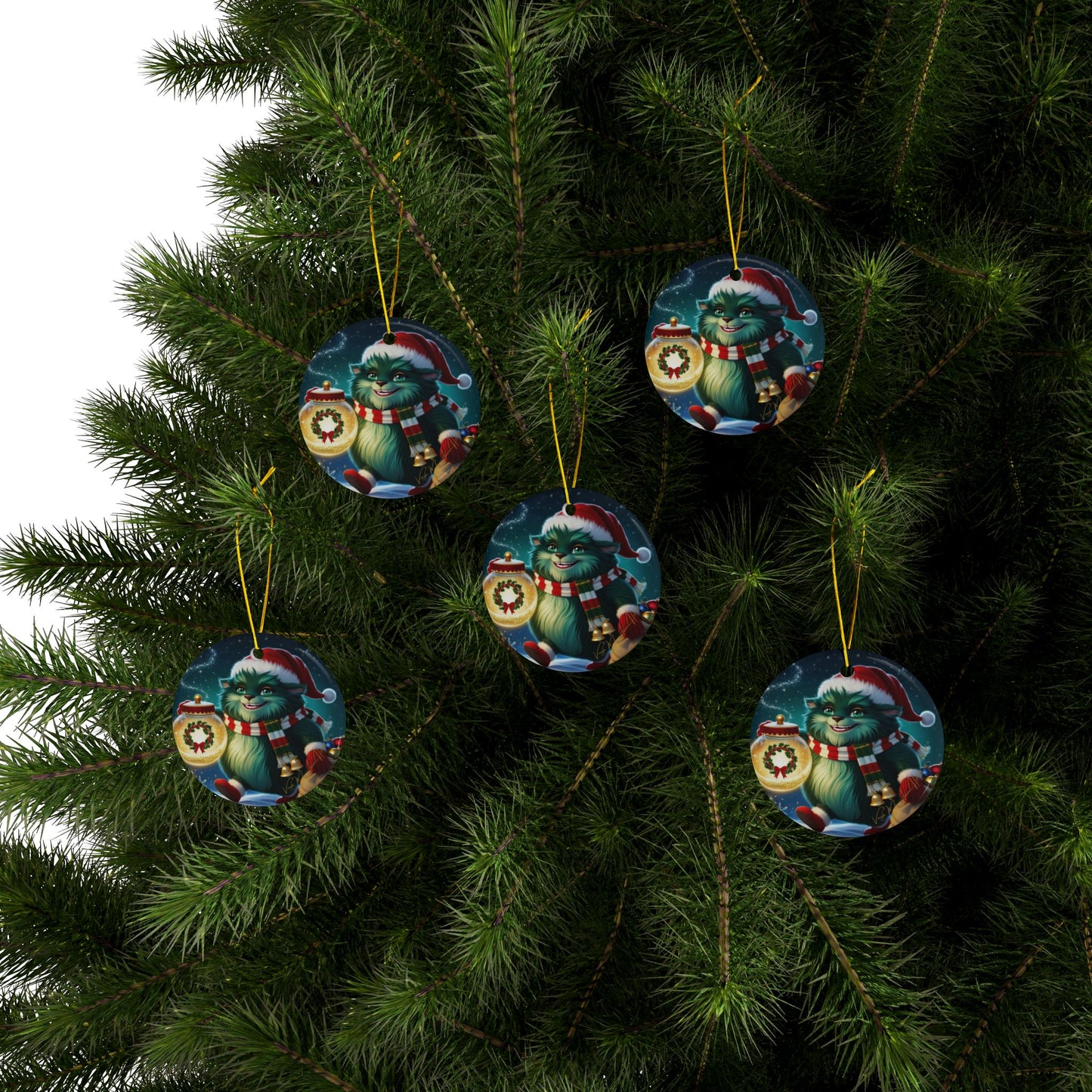 Ceramic Ornaments, Festive Wizzle Claus Holiday Decoration, Christmas Ornaments, Xmas Tree Decor, Winter Gift, Santa Claus,