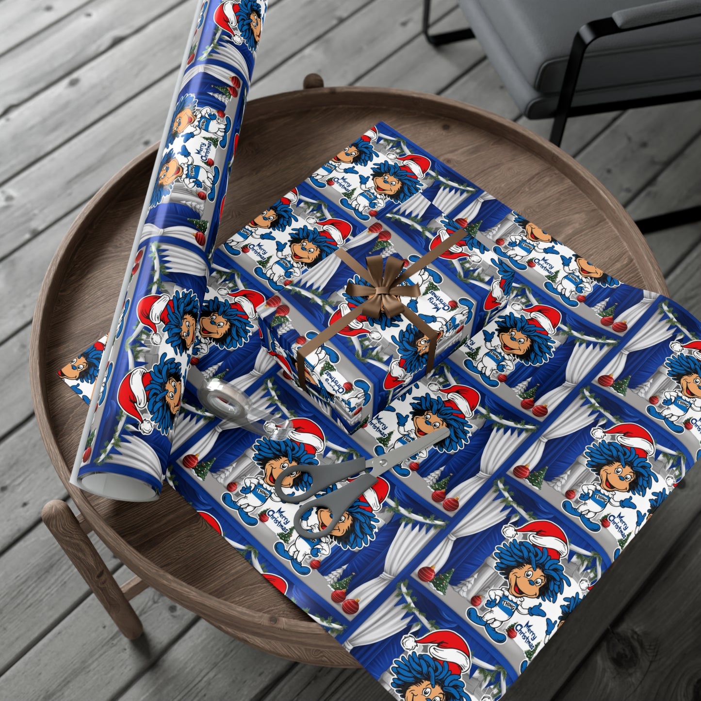 Wrapping Paper, Christmas Gift Wrap Papers with Sailor Santa Design, Nautical Holiday Decor, Festive Table Setting, DIY Gift