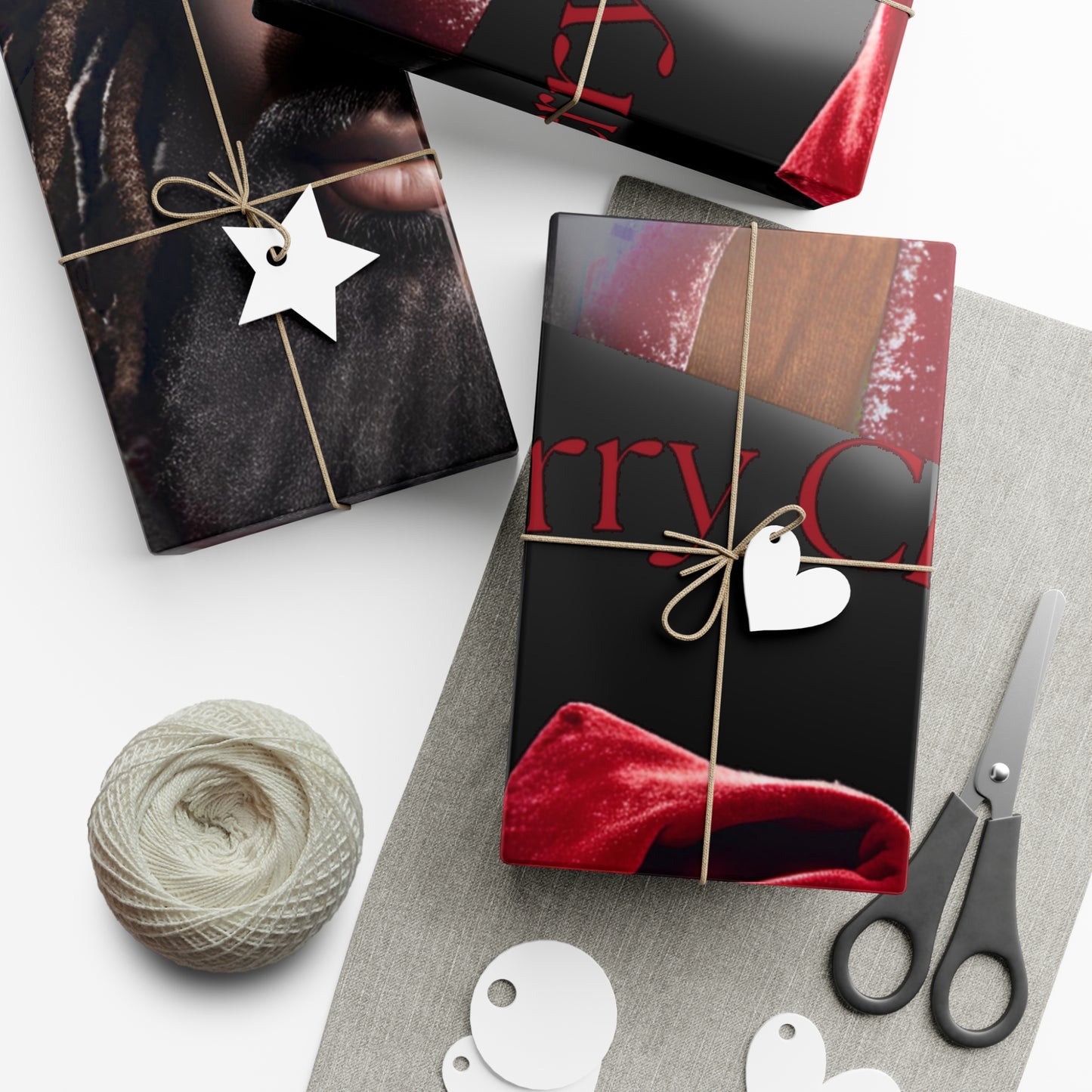 Merry Christmas  African American Inspired Santa Clause -Gift Wrap