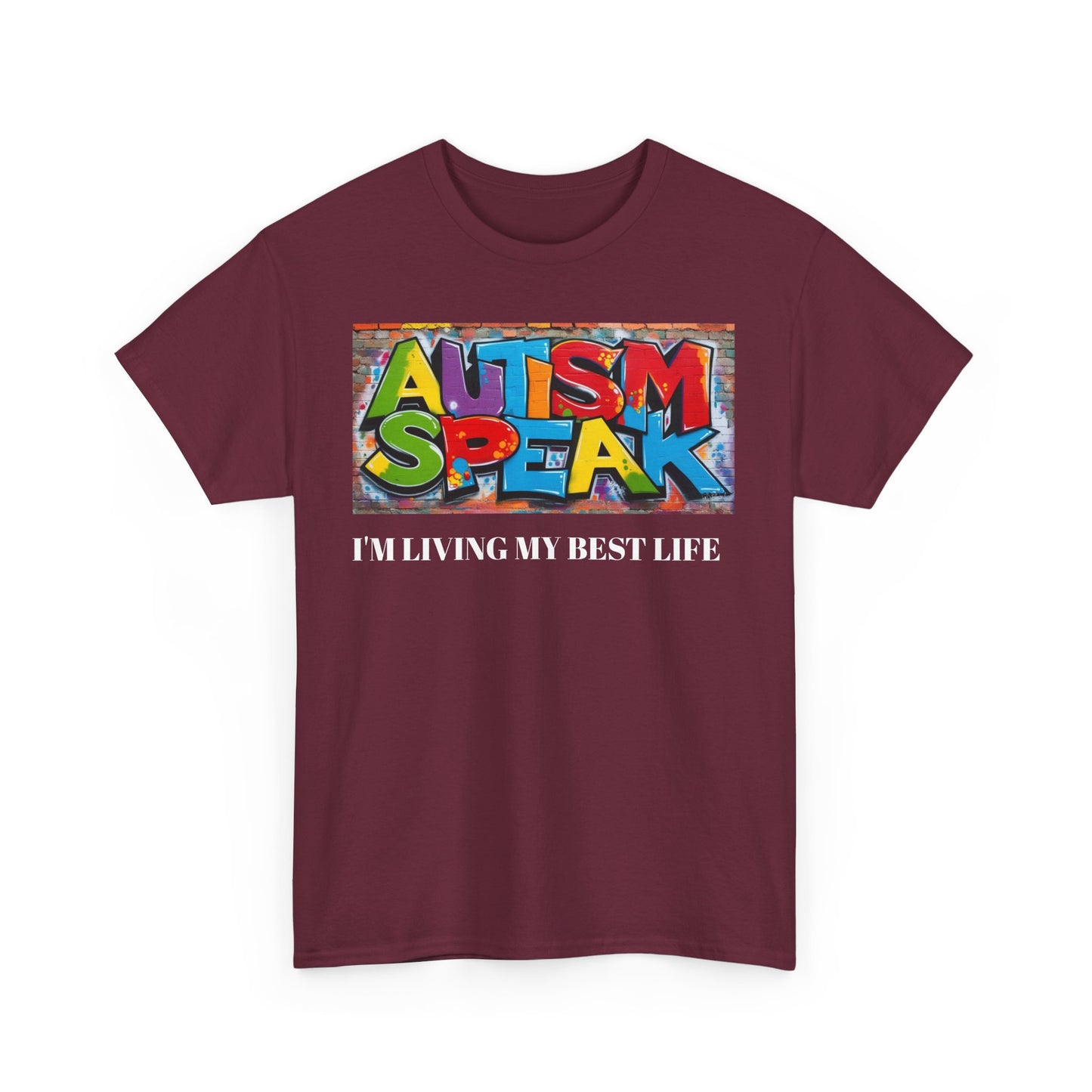 Graffiti Style Tee Shirt with 'AUTISM SPEAK' Design