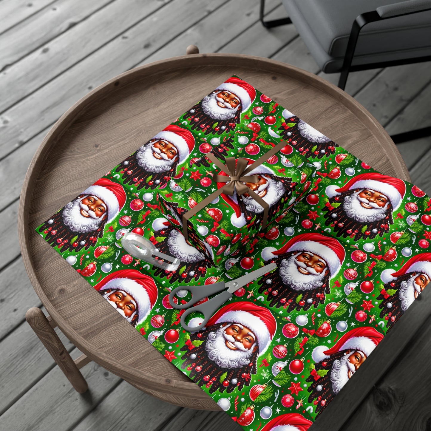 Christmas Cheer African American Wrapping Papers, Holiday Ornaments, Rosy Cheeks, Nose, Xmas Spirit Decor, Party