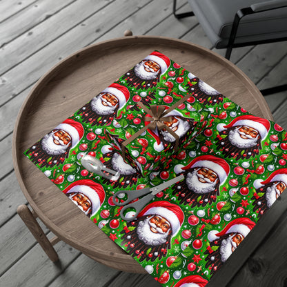 Christmas Cheer African American Wrapping Papers, Holiday Ornaments, Rosy Cheeks, Nose, Xmas Spirit Decor, Party