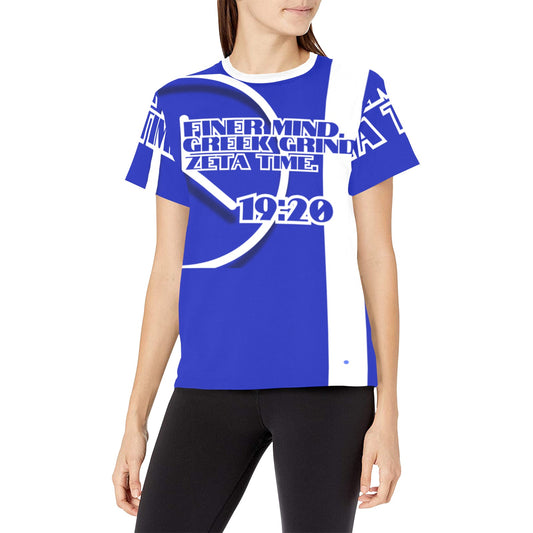 Finer Mind Greek Grind Women's All Over Print Crew Neck T-Shirt