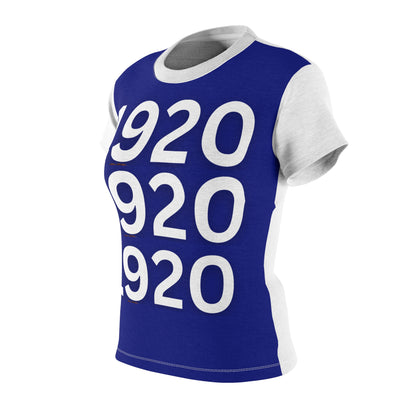 1920 Women's Tee - Royal Blue & White Cut & Sew T-Shirt for Commemorative Groups or Organizations