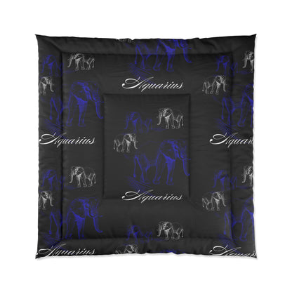 Aquarius Royal Blue And Black Comforter-VMA Specialties Boutique