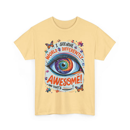 Autistic Mind Unisex Tee, Neurodiversity Shirt, Eye Galaxy T-Shirt, Puzzle Pieces, Unique Perspectives Tee, Autism Awareness