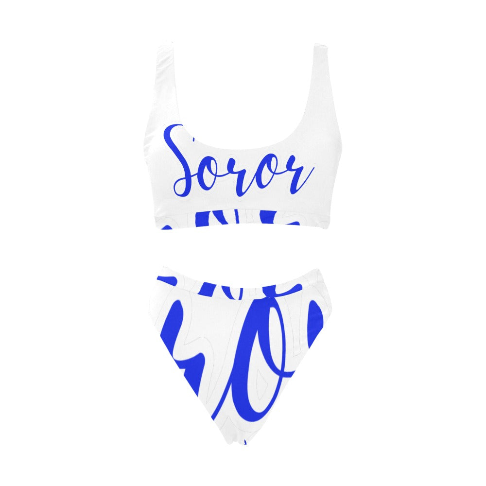 Soror Sport Top & High-Waisted Bikini Swimsuit (Model S07)