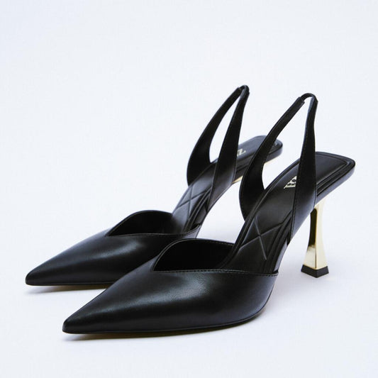 PU Leather Point Toe Stiletto Heel Pumps-VMA Specialties Boutique