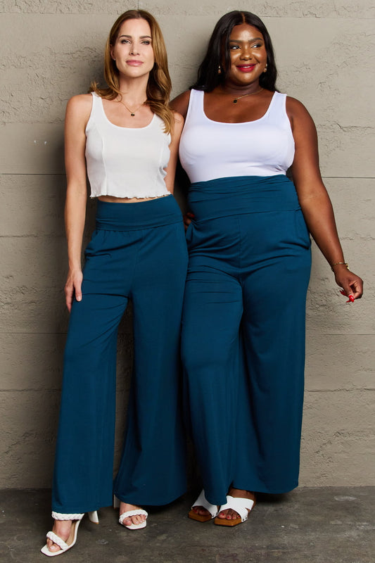 Culture Code My Best Wish Full Size High Waisted Palazzo Pants-VMA Specialties Boutique