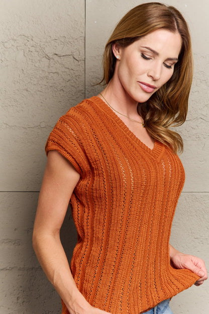 Sew In Love Full Size Preppy Casual Knit Sweater Vest-VMA Specialties Boutique