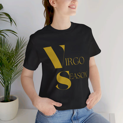 Virgo Black & Gold Tee - Unisex Jersey Short Sleeve