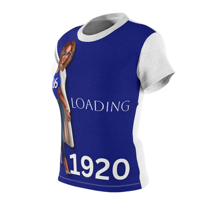J16 loading 1920 Women's Tee - Royal Blue & White Cut & Sew T-Shirt for Commemorative Groups or Organizations