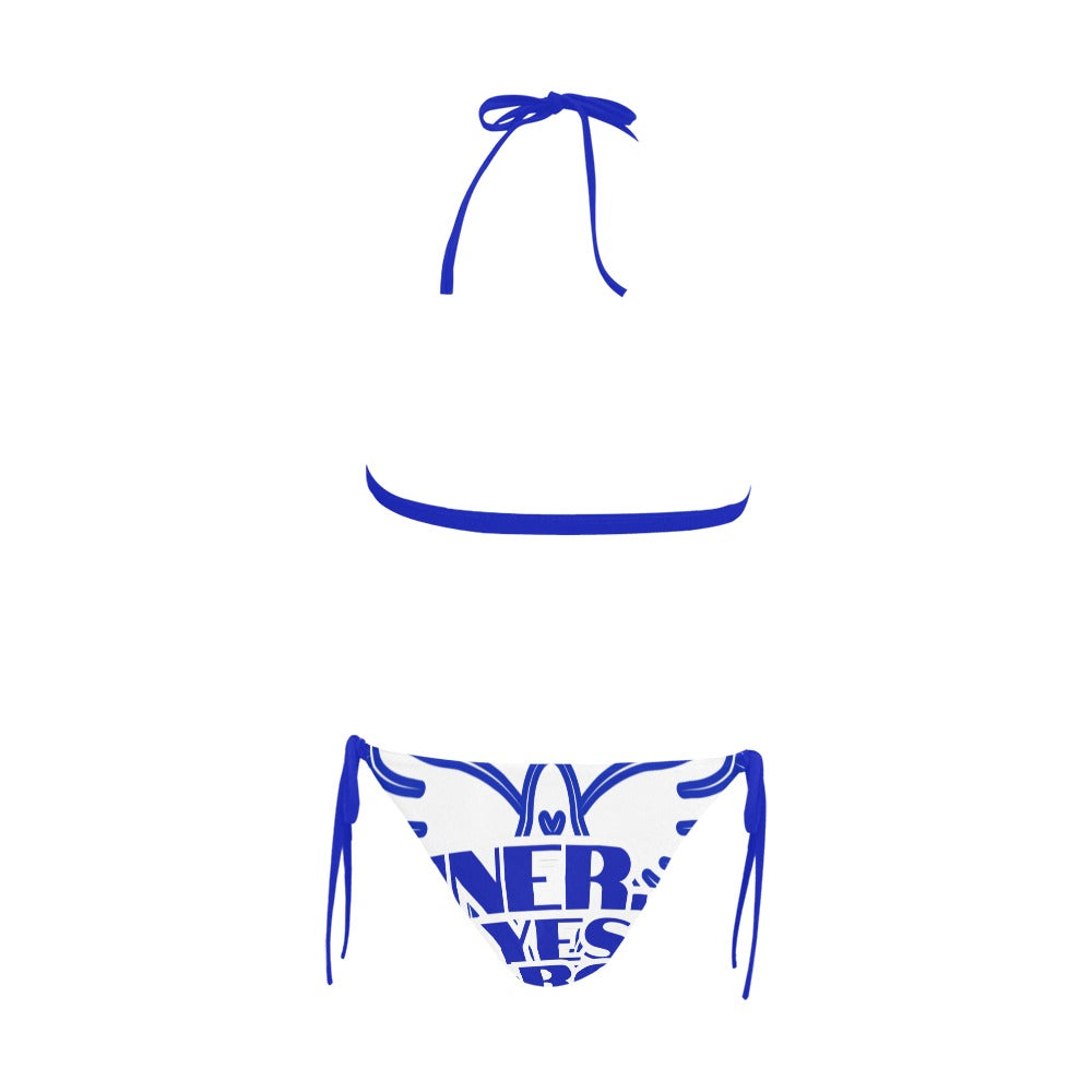 Finer Buckle Front Halter Bikini Swimsuit (Model S08)