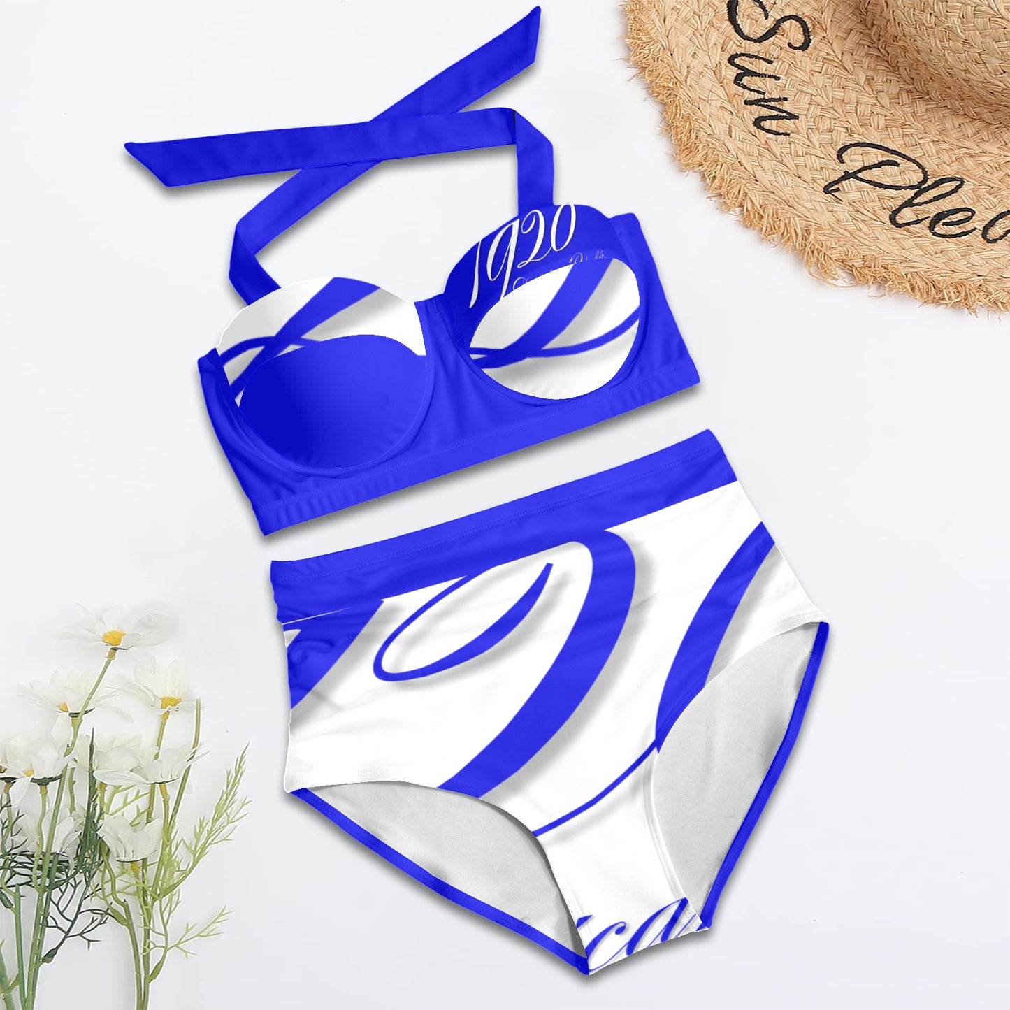 1920 Zeta Retro Glam High-Waist Swimsuit