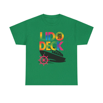 LIDO DECK Unisex Tee - Tropical Rainbow Cruise Theme 2025