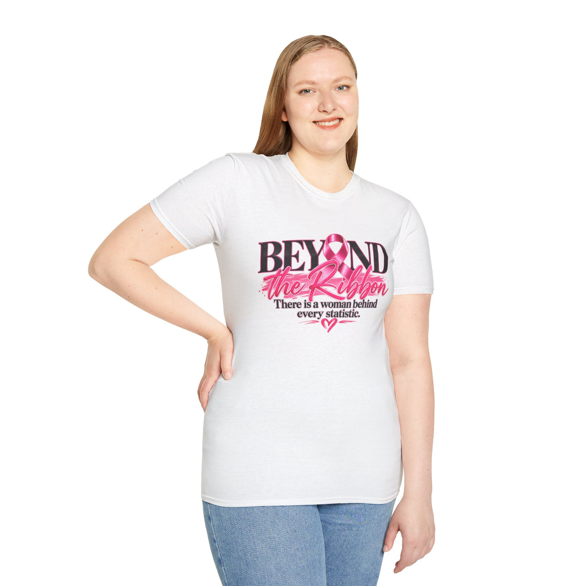 Breast Cancer Awareness T-Shirt — "Beyond the Ribbon" Her Story, Her Strength Design