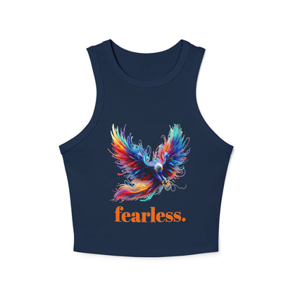 Racer Tank Top, 'fearless' Graphic Design, Edgy & Empowering Top, Casual Outings, Layering, Women's Tee, Graffiti Style