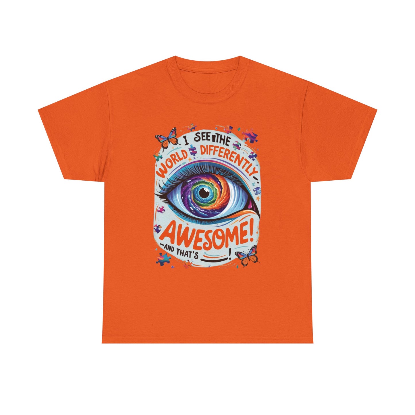 Autistic Mind Unisex Tee, Neurodiversity Shirt, Eye Galaxy T-Shirt, Puzzle Pieces, Unique Perspectives Tee, Autism Awareness