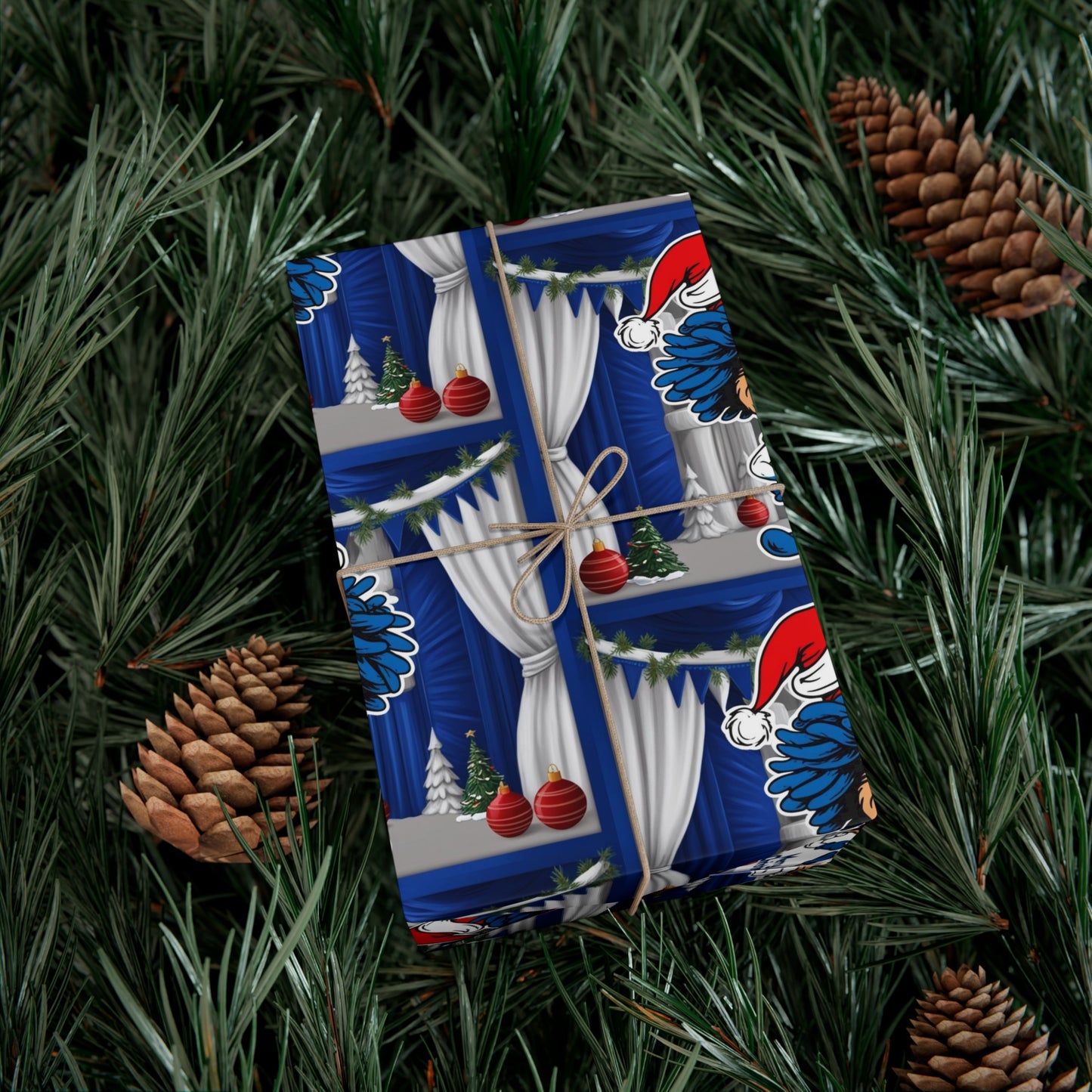 Wrapping Paper, Christmas Gift Wrap Papers with Sailor Santa Design, Nautical Holiday Decor, Festive Table Setting, DIY Gift