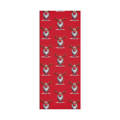 Wrapping Papers - Cheerful Cartoon Reindeer Holiday Gift Wrap, Santa Reindeer Patterned Gift Wrap, Playful
