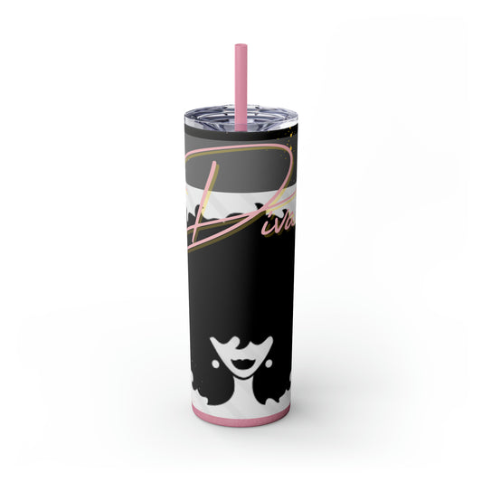 DIVA Skinny Tumbler with Straw, 20oz-VMA Specialties Boutique
