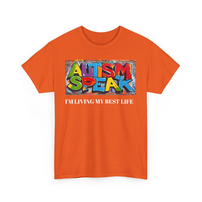 Graffiti Style Tee Shirt with 'AUTISM SPEAK' Design