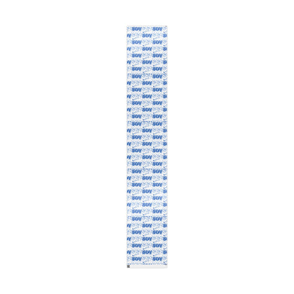 Wrapping Paper, Joy Since 1920 Zeta Inspired Christmas Gift Wrap, Royal Blue and White, Have a Merry Finer Christmas, Holiday