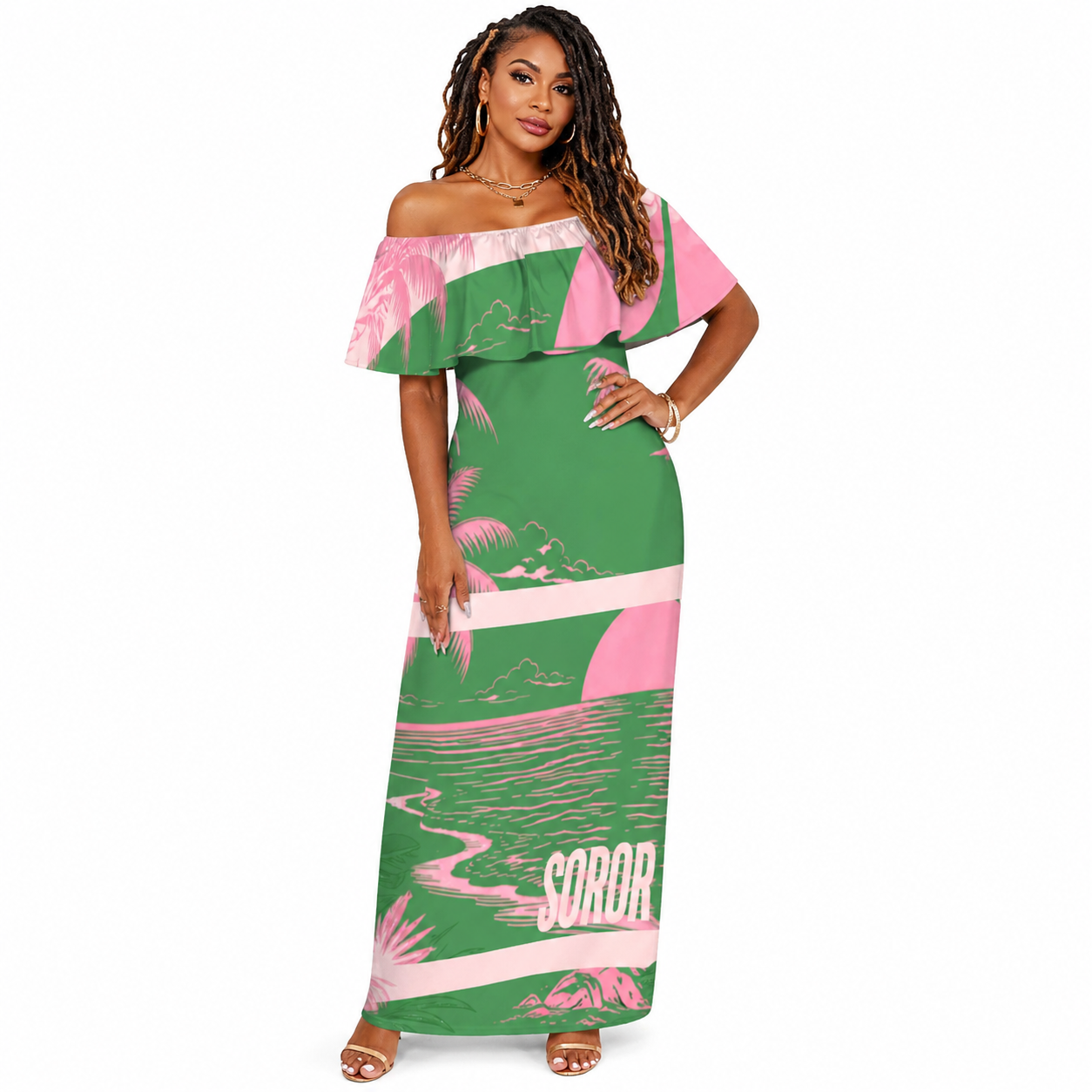Pretty Girl Collection — IVY Elegance Off-Shoulder Ruffle Maxi Dress