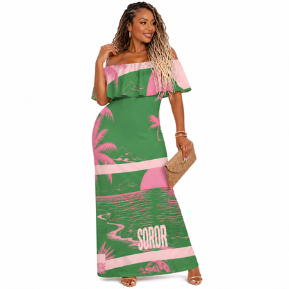 Pretty Girl Collection — IVY Elegance Off-Shoulder Ruffle Maxi Dress