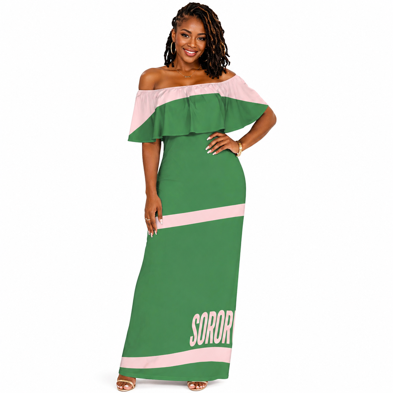 Pretty Girl Collection — IVY Elegance Off-Shoulder Ruffle Maxi Dress
