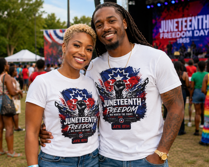 Juneteenth Freedom Was Worth the Fight Couple Graphic Tee