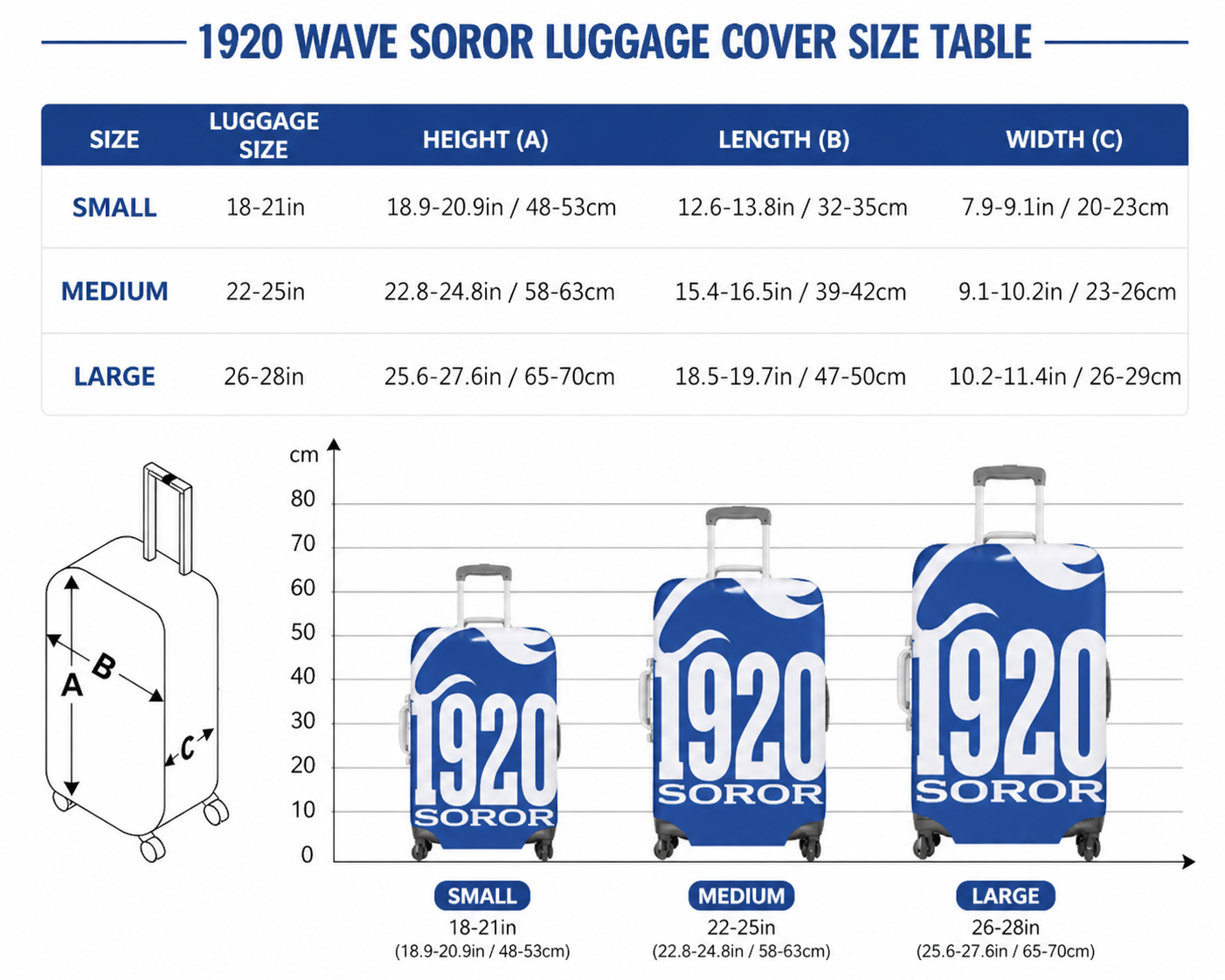 1920 Wave Soror Luggage Cover