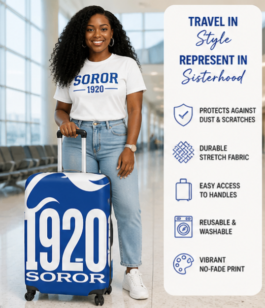 1920 Wave Soror Luggage Cover