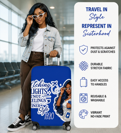 1920 Statement Soror Luggage Cover – “Catching Flights Not Feelings” Edition