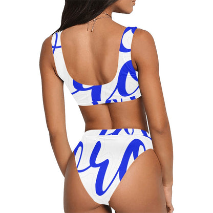 Soror Sport Top & High-Waisted Bikini Swimsuit (Model S07)