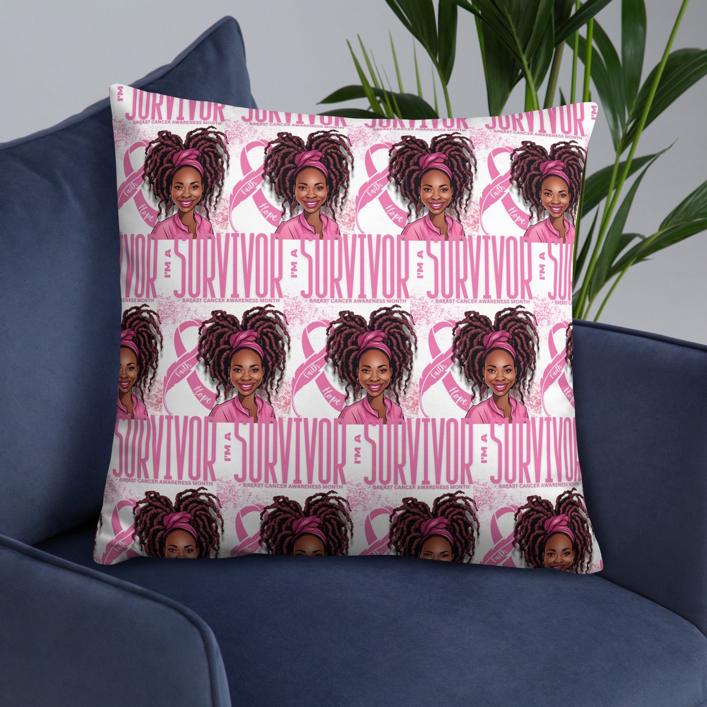 Im a Survivor Breast Cancer Awareness Basic Pillow