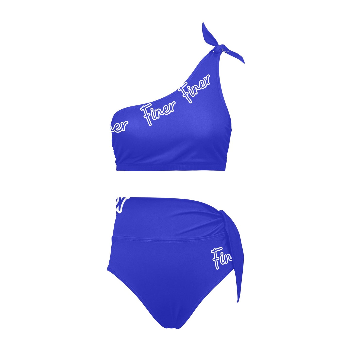 High Waisted One Shoulder Bikini Set (S16)