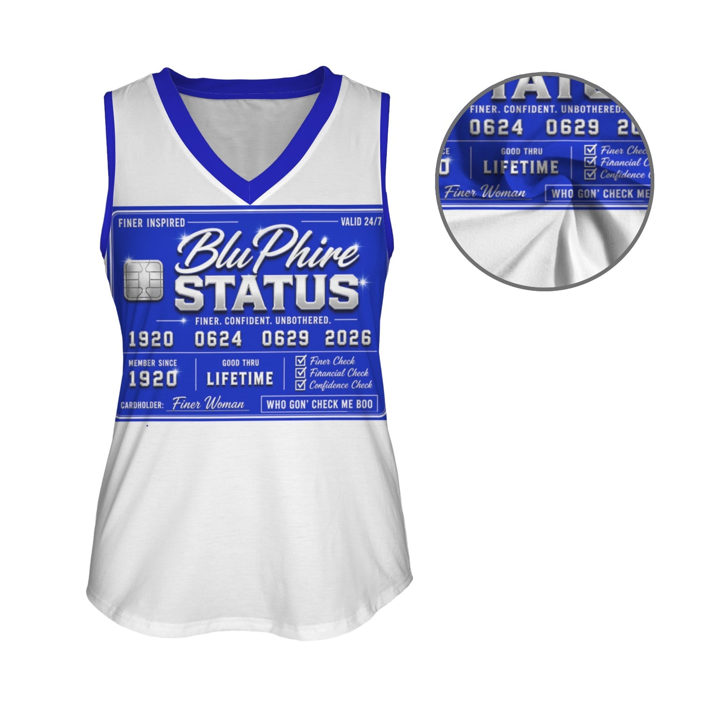 BluPhire Status V-Neck Tank – Finer Inspired Collection